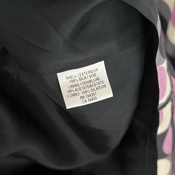 Vintage Milly Of New York Purple Retro Funky Mini Dress 100% Silk Women’s 8 - Picture 3 of 6